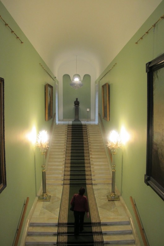 Original entry hall, with Tretyakov's statue at the head.