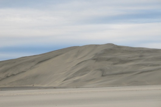 The sand-hills are the marching type. Called Barchans, they constantly on the move.